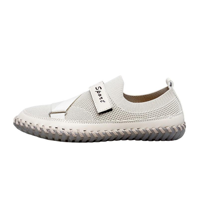 2025 popular woven large size women's shoes non-slip soft sole women's lightweight casual shoes breathable mother shoes