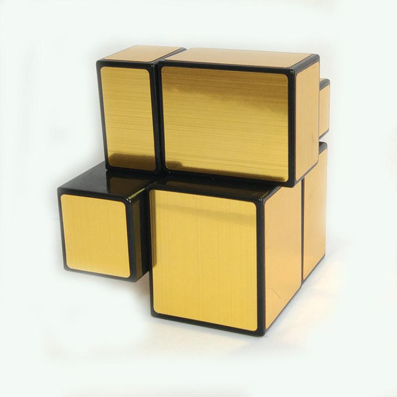 Speed Cube Geduldspiel Ungarische Rolle 2 Linie Spiegel Poliert 2x2 SengShou Gespiegeltes Würfelpuzzle SENGSO Einzeln Gold Silber Farbe