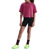 Logo Round Neck Loose Short Sleeve T-Shirt Kids Tops Beetroot FZ5602-634