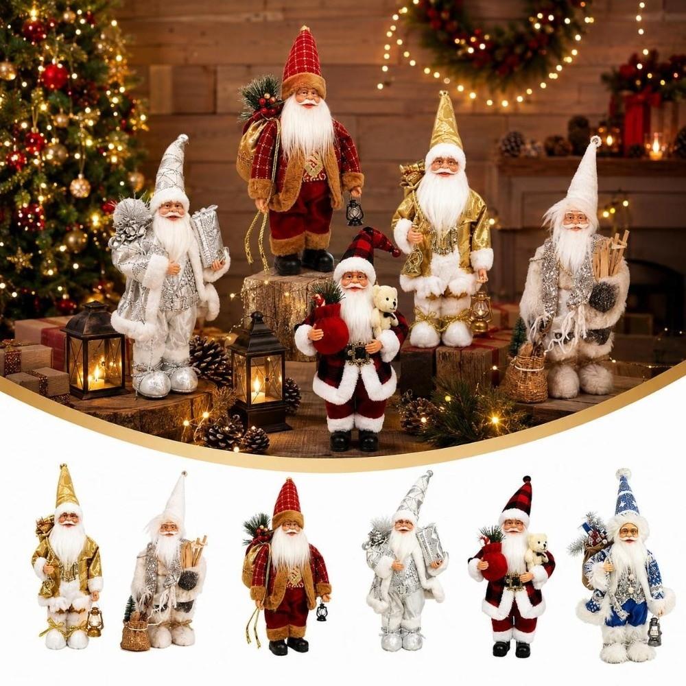 Cute Standing Santa Doll 12 Inch Christmas Ornament Durable Santa Claus Doll Christmas Gifts