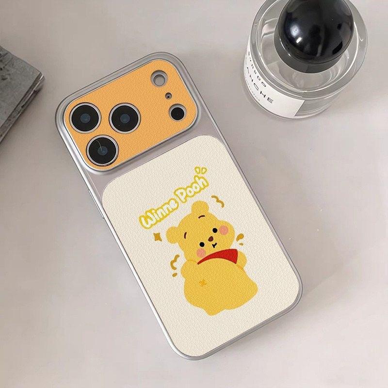 Winnie the Pooh Lambskin for iPhone11 Cartoon 11ProMax Mobile Phone Case 11 Apple 11Pro Electroplating 11