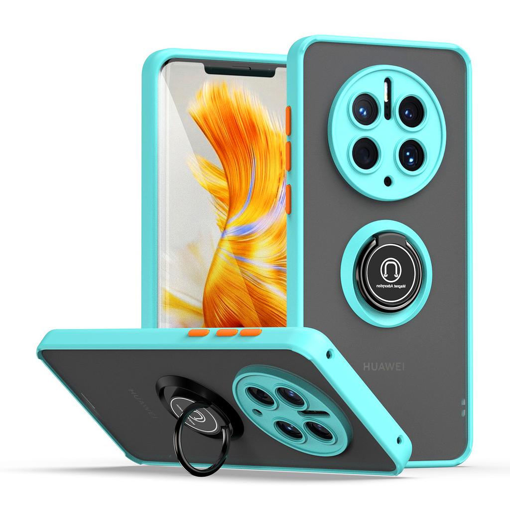 Shockproof Matte Case for Huawei Mate 50 Pro Cover For HUAWEI 40 30 Pro Metal Ring Holder Armor Hard Cover Phone Case