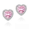 Elegant Heart-Shaped Rhinestone Zirconia Stud Earrings for Women - Versatile & Fashionable Jewelry