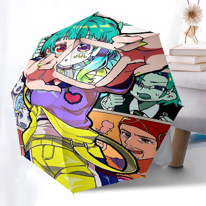 1 Stück Outdoor-Regenschirm mit Anime-Charakter-Aufdruck - Automatisches Öffnen/Schließen, Tragbares 3-fach faltbares Design, 8-Speichen-Eisenrahmen - Perfektes Geschenk für Fans, Tr