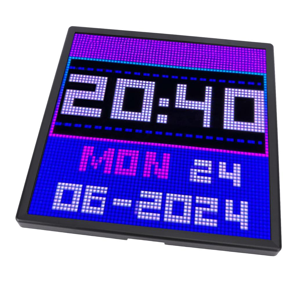 Pixel Digital Photo Frame Wall Mount Desktop 64x64 LED Panel Display Frame with APP for Game Room Decor