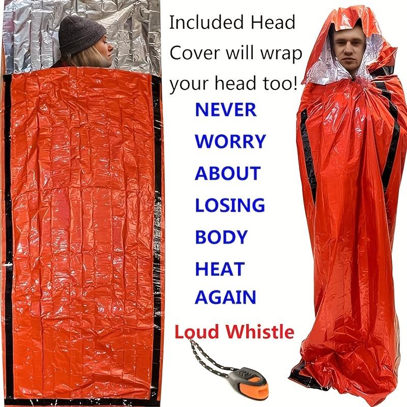 2 Stück Notfall-Schlafsack | Tragbar, Leicht, Thermoisolierend, zum Campen, Wandern, für Outdoor-Aktivitäten, PE-Gewebe, Rechteckige Form