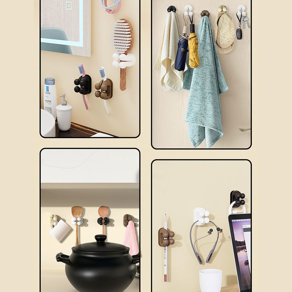 4pcs Strong Adhesive Silicone Wall Hooks Adhesive Silicone Hooks Wall Mounted Hangers For Convenient Storage In Any Room