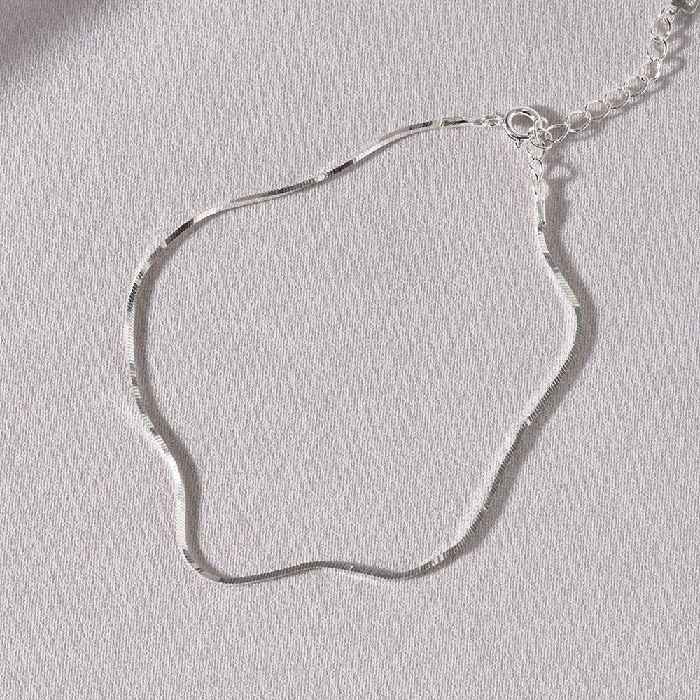 Mimi.J Jewelry 925 Silver Minbox Chain Anklet