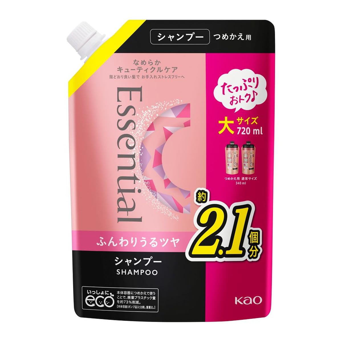 

Kao Essential Soft and Glossy SP Medium 720ml Refill, Spout,