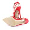 Great Valentino Garavani Pumps Rockstud Pointed Toe Red Leather Women 36 Used