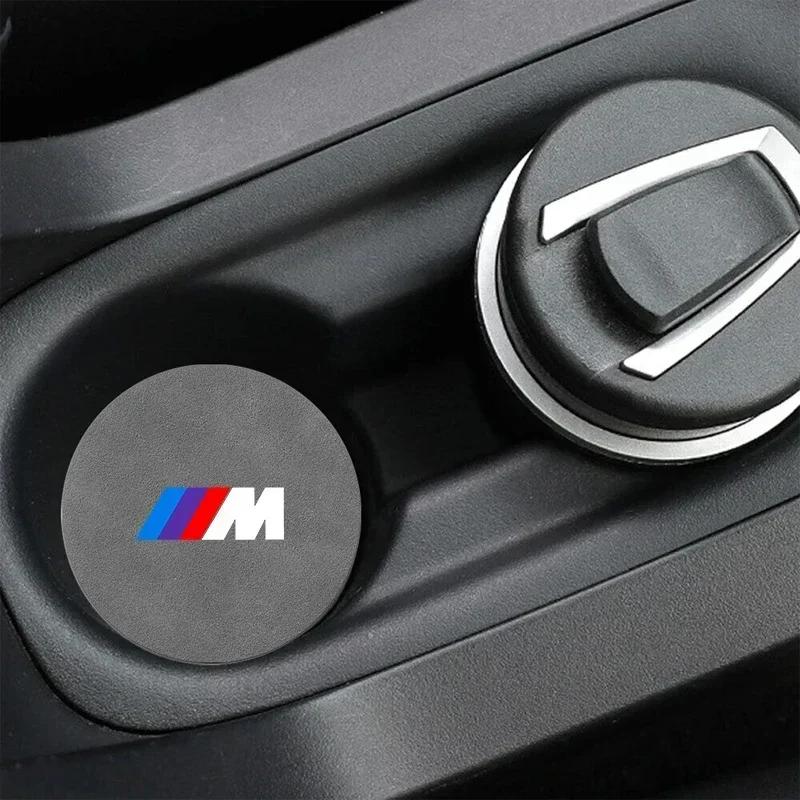 Wildleder Auto Rutschfest Wasserbecher Isolierpad Dekorative Wasseruntersetzer Für BMW M E46 E90 E60 F10 F30 F20 E39 E36 X5 E70 F25 F15