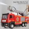 Simulationsfeuerwehrauto Starker Rückziehmotor Sound Licht Sprühfunktion Trägheitsantrieb-Vorwärts Interaktiver Antriebsspielzeug Realistisches Legierungsauto Modellfahrzeug