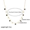 Gold Tone White Enamel Heart Charm Choker Necklace with Zircon