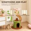 Cat Tree for Indoor Kittens, 88cm Flower Cat Tower with Condo & Bed, Scratching Post, 2 Toy Balls and 2 Crinkle Leaves