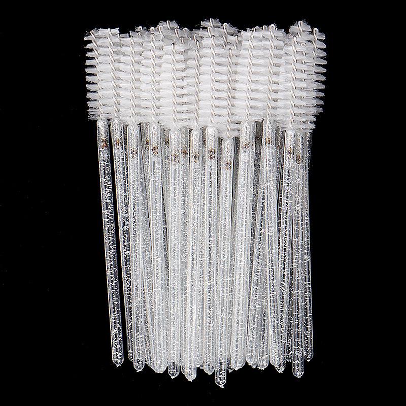 Pack of 50 Colorful Crystal Rod Disposable Eyelash & Eyebrow Nylon Brushes