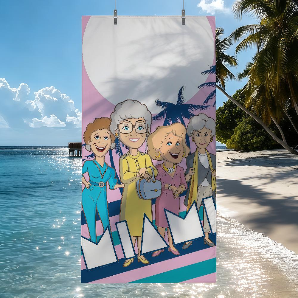 

TV Show The Golden Girls Cartoon Towel Quick Drying Beach Towels Are Suitable For Swimming Pools Camping Yoga And The Gym W30*H60(CM)