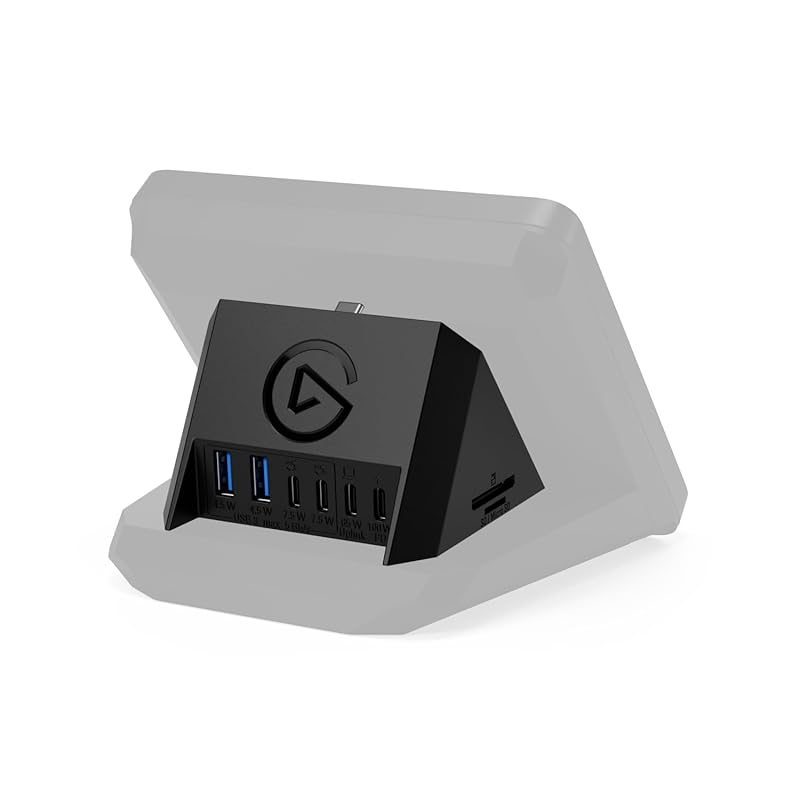 Elgato USB Hub – Optional for Stream Deck+, Two USB-C Ports, Two USB-A Ports, USB PD Port, SD/microSD Card Reader, Compatible with Mac/PC