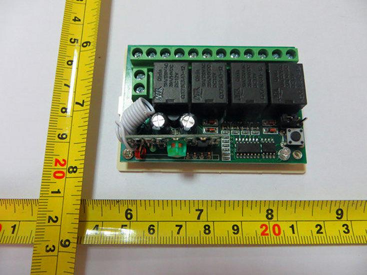 12V Wireless 4-Channel Receiver Switch for Garage Door & Motor Control