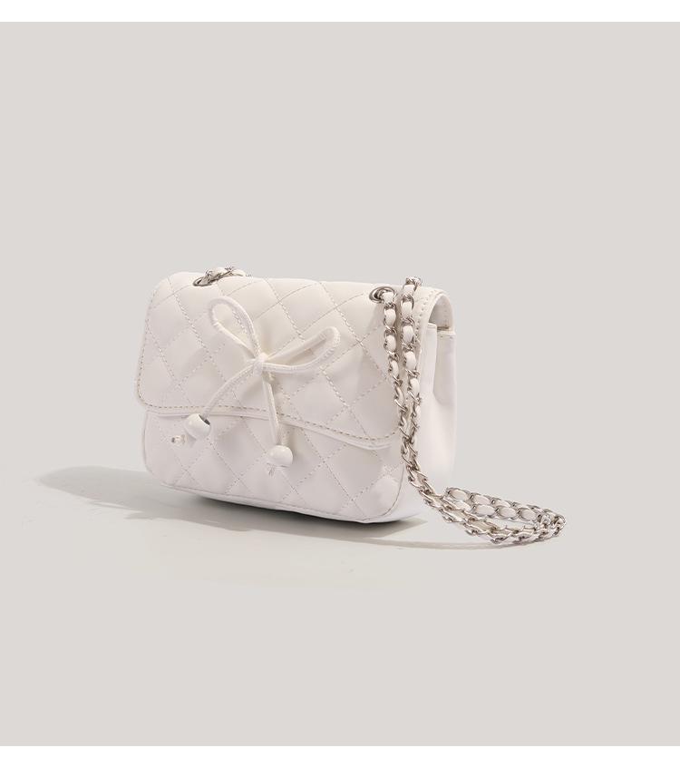 2025 Women's Fashion Bow Small Square Crossbody Bag - Versatile and Chic with Chain Detail