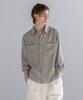 Dekkoloso Jacquard Texture Striped Linen Shirt [Ash Grey]