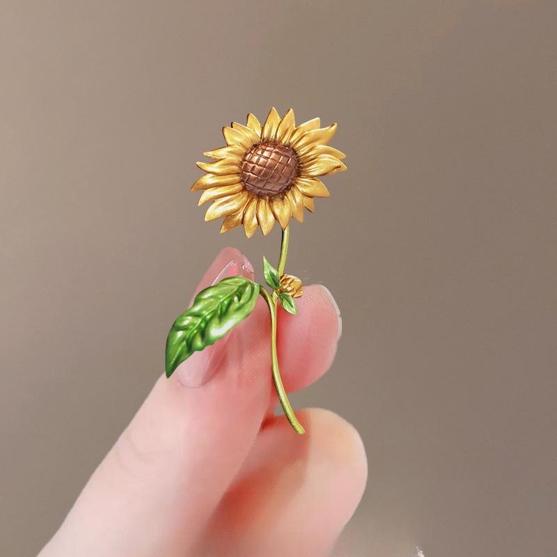 

Брошь Подсолнух Изысканная Брошь для Костюма Элегантная Булавка для Пальто Аксессуар 78#