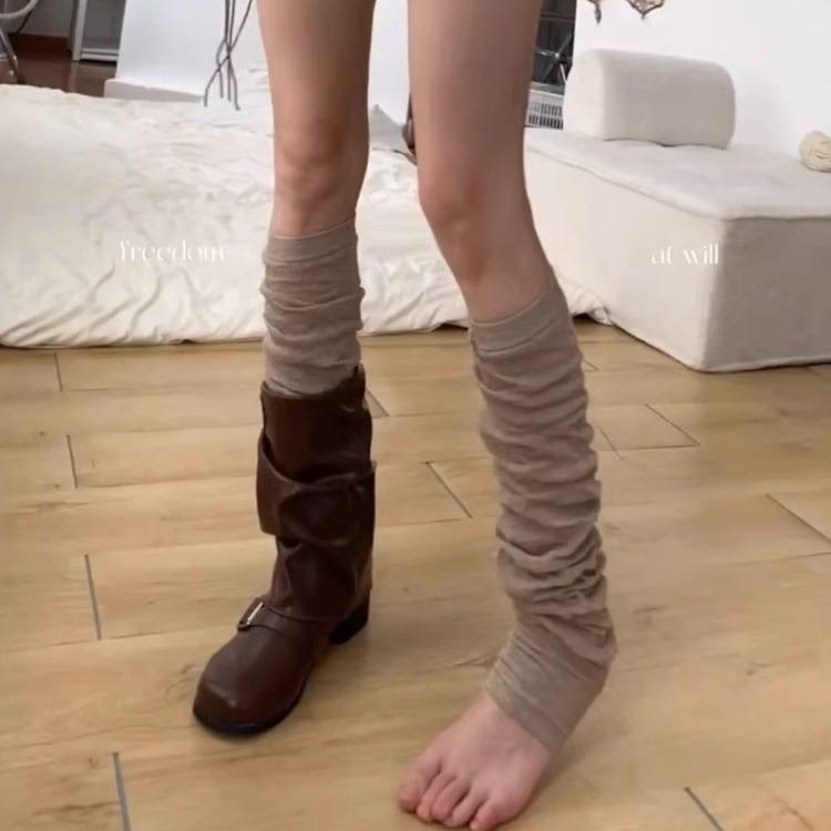 

Носки для ног в ночную комнату, женские осенние чулки для ходьбы, гетры из хлопка, балетные носки с белым ворсом, носки для икр One Size кофейный