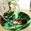 1pc Kamado Tanjiro  Print Round Carpet Chair Round Carpet Suitable for Bedroom Living Room Home Decorative Carpet