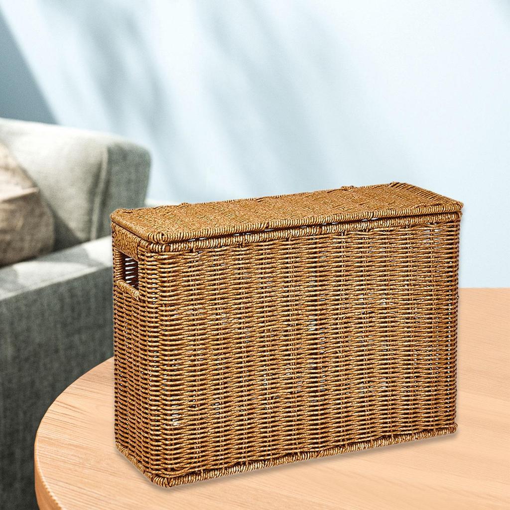 Narrow Basket Bin Closet with Lid Home Kitchen Portable Versatile Nursery Space Saving Office Sundries Organizer Storage Box