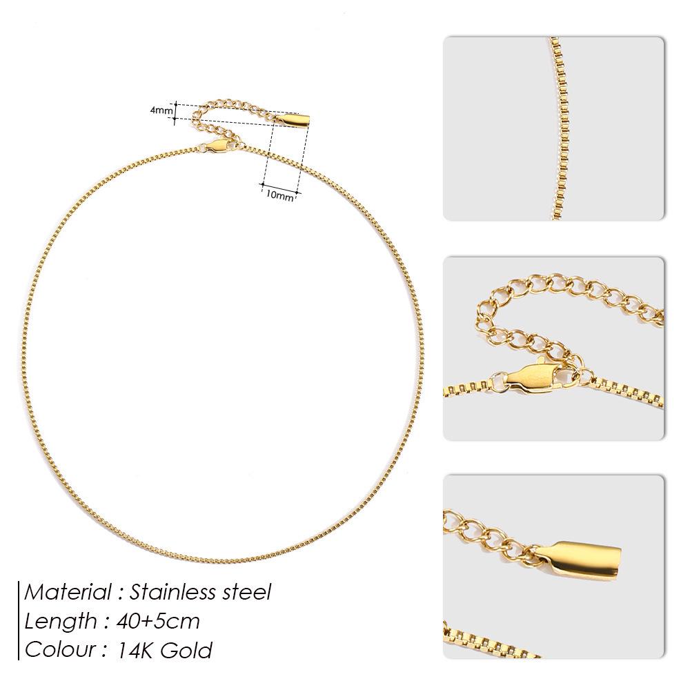 St. Delan Versatile Box Chain Necklace – Simple, Trendy, and Perfect for Pendants.