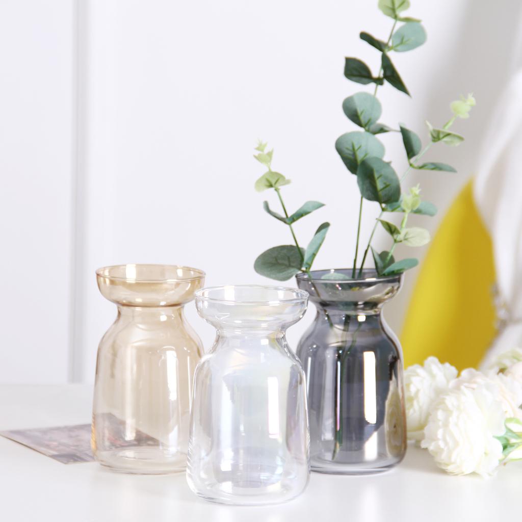 Magic Electroplating Large Transparent Glass Vase Living Room Floor Rich Bamboo Flowers Hydroponic Flower Ware