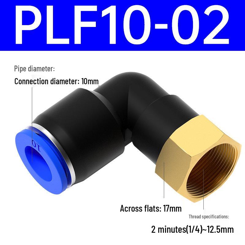 Pneumatischer L-förmiger 90° Luftschlauchverbinder Winkelstück Düse PLF6-01/8-02