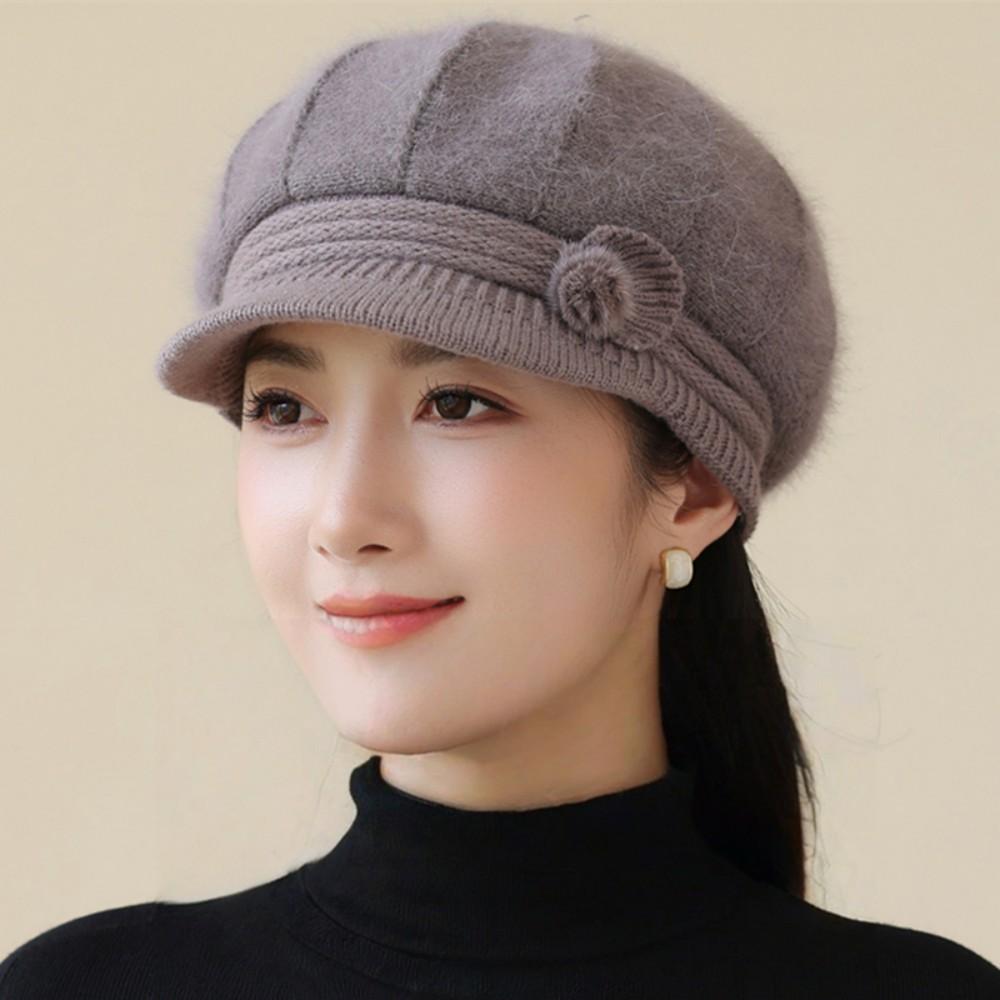 

Новий Стиль Жіноча Мода Зимова Тепла Шапка Жіночі Денді Капелюхи Для Жінок Повсякденна В язана Шапка Суміш Кролячого Хутра хакі