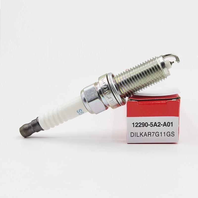 Hot 4pcs/lot Dual Iridium Spark Plug 12290-5A2-A01 DILKAR7G11GS Fit For Honda Accord Civic Acura ILX 122905A2A01 DILKAR7G11GS