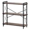 Metal Bookshelf Rustic Bookshelf 3-Tier for Living Room Bedroom & Office
