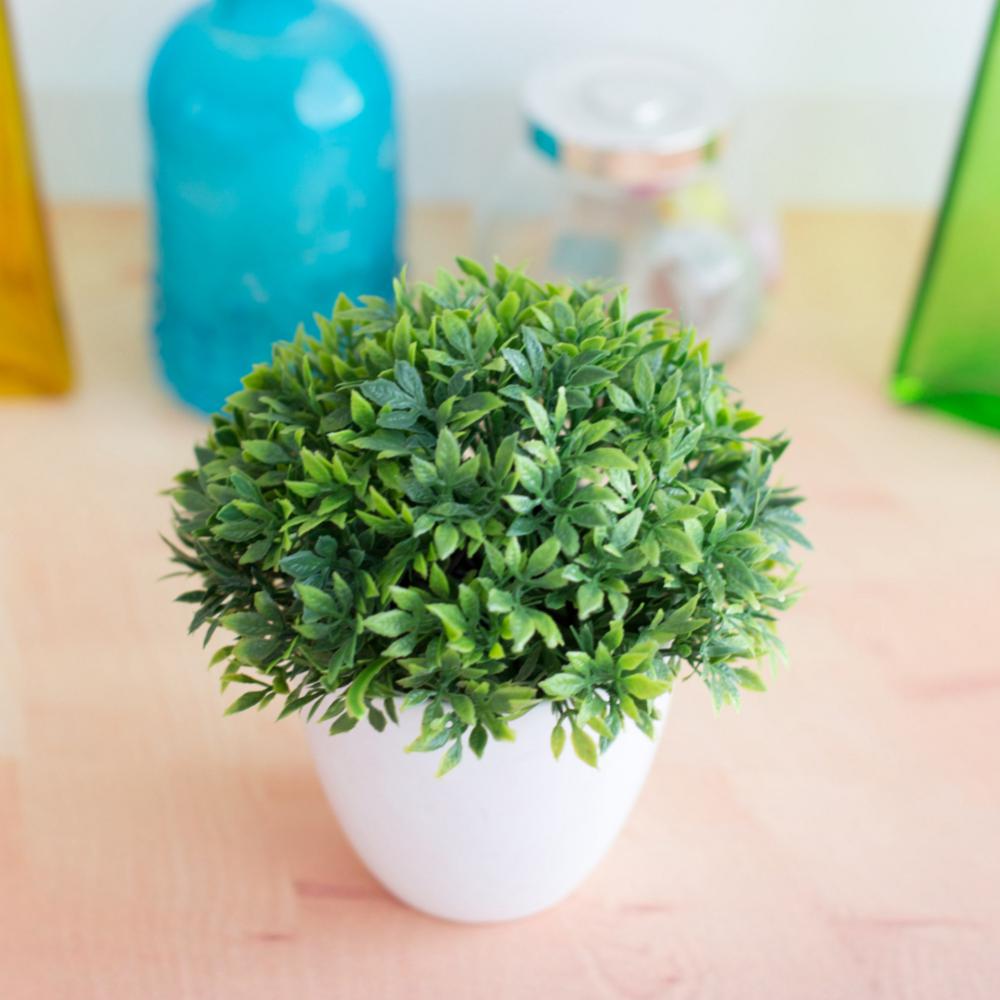 Artificial Plants Potted Green Bonsai Small Tree Grass Plants Pot Ornament Fake Flowers for Home Garden Decoration Wedding Party