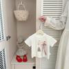 Baby Girl Sweet Summer Suit Baby Foreign Style Bow Thin Short-Sleeved T-Shirt Versatile Denim Shorts