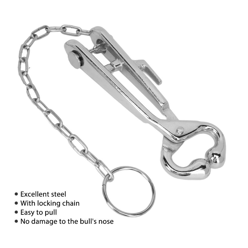 With Chain Cattle Nose Pliers Stainless Steel Livestock Nose Pliers Veterinary Use