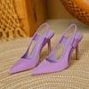 Fairy pink high heels female 2025 new pointed French stiletto muller shoes casual wear bag head sandals tide