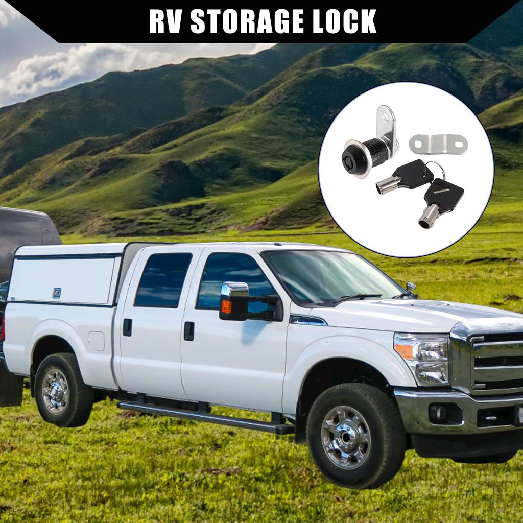 Hihaha RV Camper Lock Set (6 Keys) / Interior RV Storage Door Lock for File Cabinets and Toolboxes / Heavy-Duty 7/8-Inch Locks / 3-Piece Set, Black