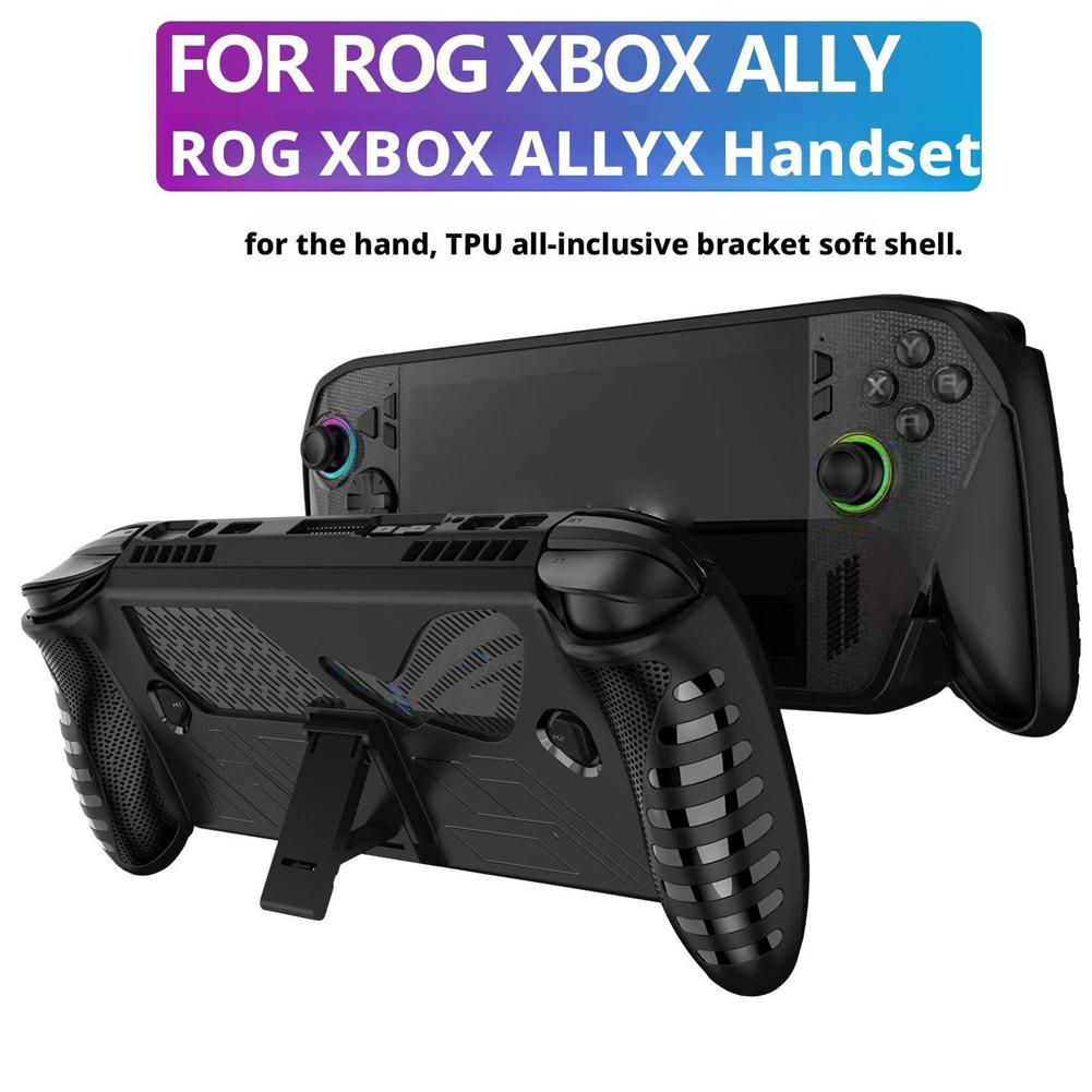 TPU Protective Case For ROG Ally X Handheld Console Cover With Bracket Shockproof Anti Drop Cover For ROG Ally X Console Game