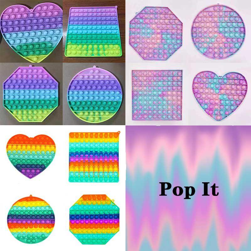 Big Pop It Fidget Toy Bunte Seifenblasen Sensorisches Quetschspielzeug Stressabbau für Kinder