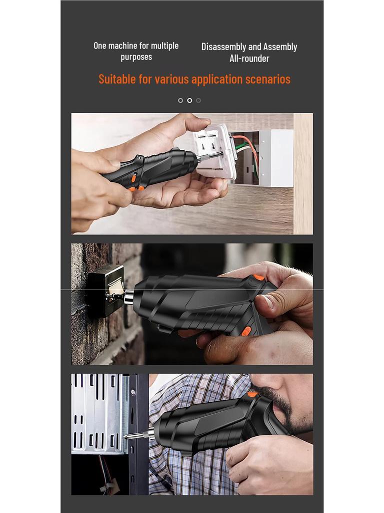 Rechargeable Mini Electric Screwdriver Set - Handheld, Multifunctional, with Lithium Battery.
