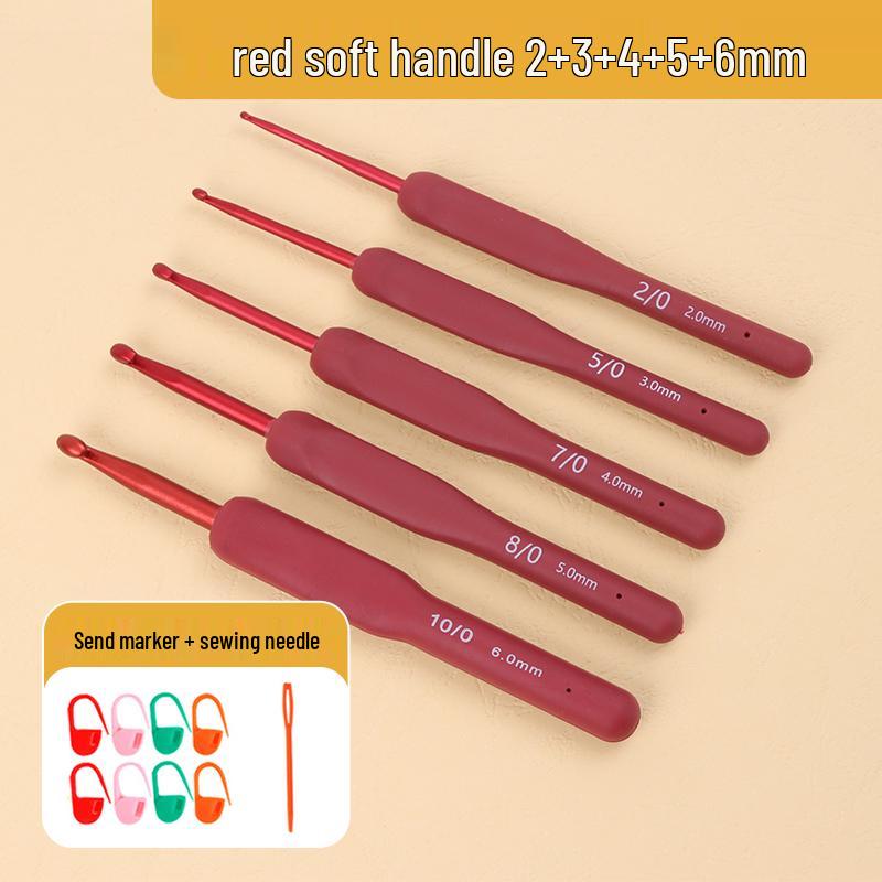 Beginner Soft-Grip Crochet Hook Set for DIY Knitting and Micro-Hooking