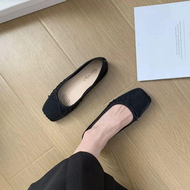 Fashion Bailamos New Elegant Women Flats Comfortable Ballet Shoes Woman Classic Round Toe Bowtie Ballerina Flats Ladies Soft Loafers Muj