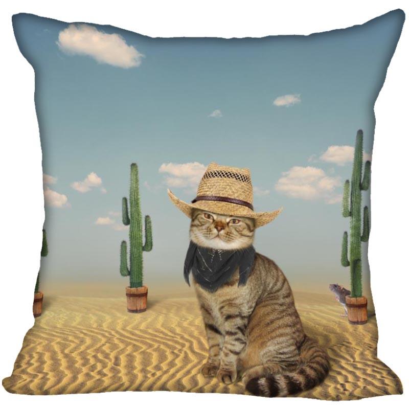 Bedroom Home Office Decor Pillowcase Square  Funny Cat Animal