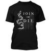 Join or Die Amerikanische Unabhängigkeit Patriotische Schlangenflagge T-Shirt Kurzarm Lässig 100% Baumwolle Rundhals Herren T-Shirt Größe S-3XL...