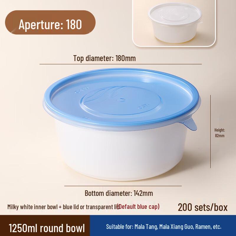 Handon Disposable Wheat Straw Takeaway Soup Bowl with Blue Lid