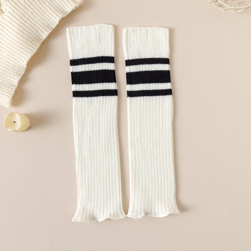 Kinder Winter Weiße Gestrickte Lange Wadenstrümpfe - Warmer Lolita-Stil