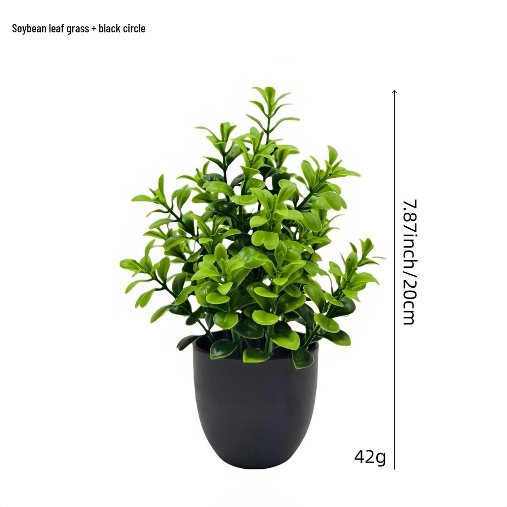 4-Piece Set of Artificial Green Plants: Indoor/Outdoor Decorative Plastic Potted Plants