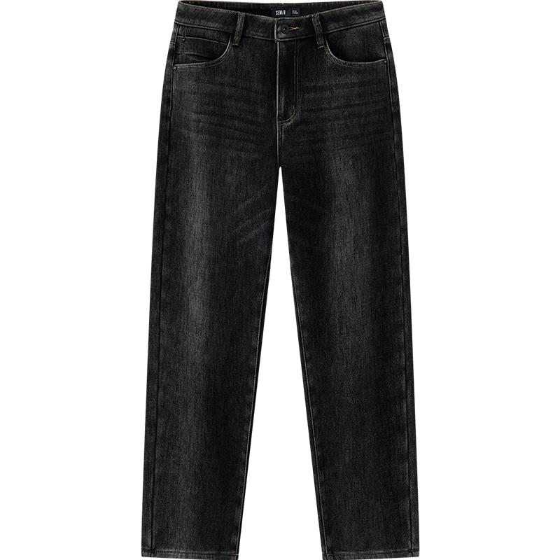 Semir Men's Winter Fleece-Lined Straight-Leg Jeans